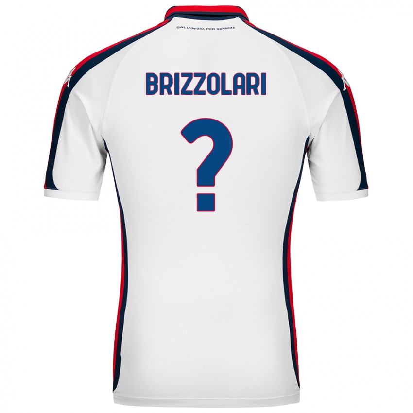 Enfant Maillot Mattia Brizzolari #0 Blanc Tenues Extérieur 2024/25 T-Shirt Suisse