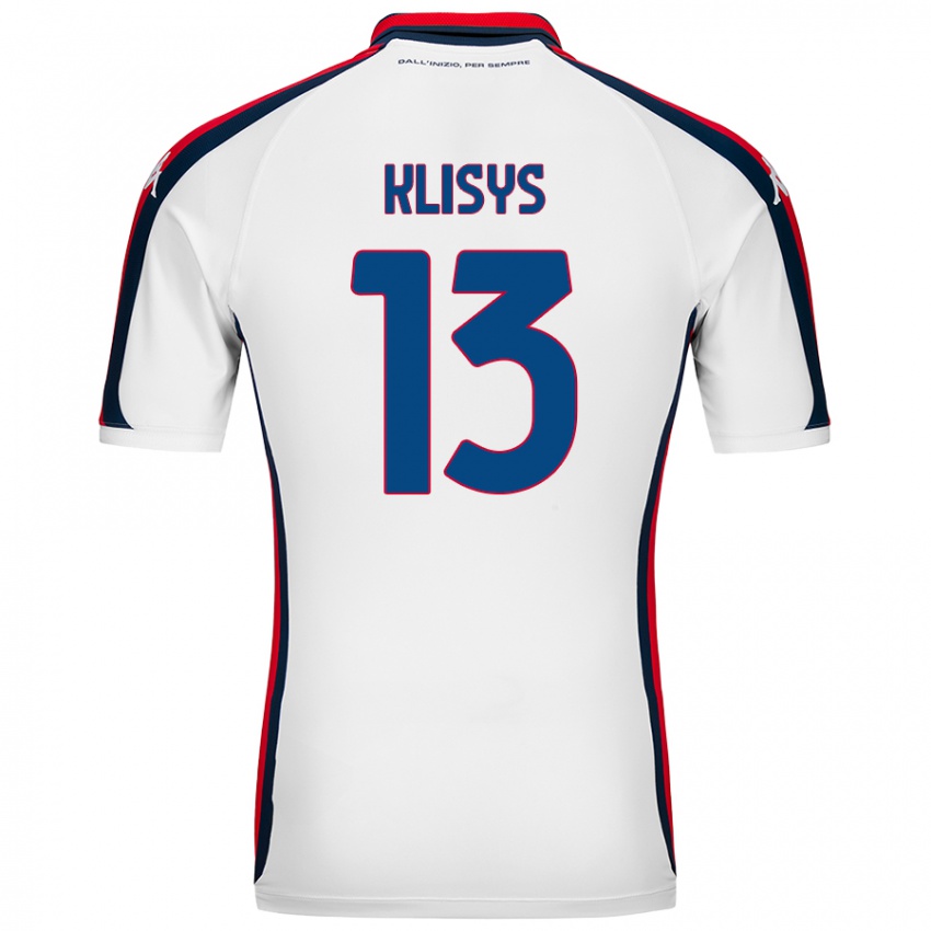 Enfant Maillot Lukas Klisys #13 Blanc Tenues Extérieur 2024/25 T-Shirt Suisse