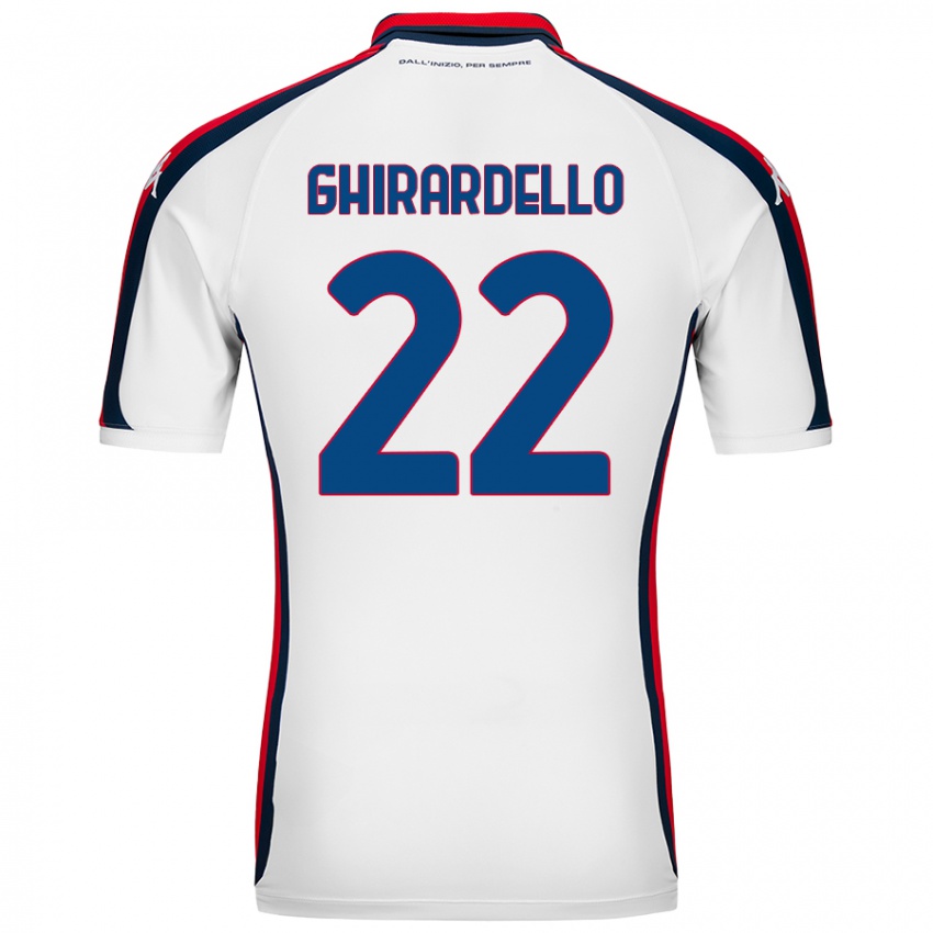 Enfant Maillot Tommaso Ghirardello #22 Blanc Tenues Extérieur 2024/25 T-Shirt Suisse