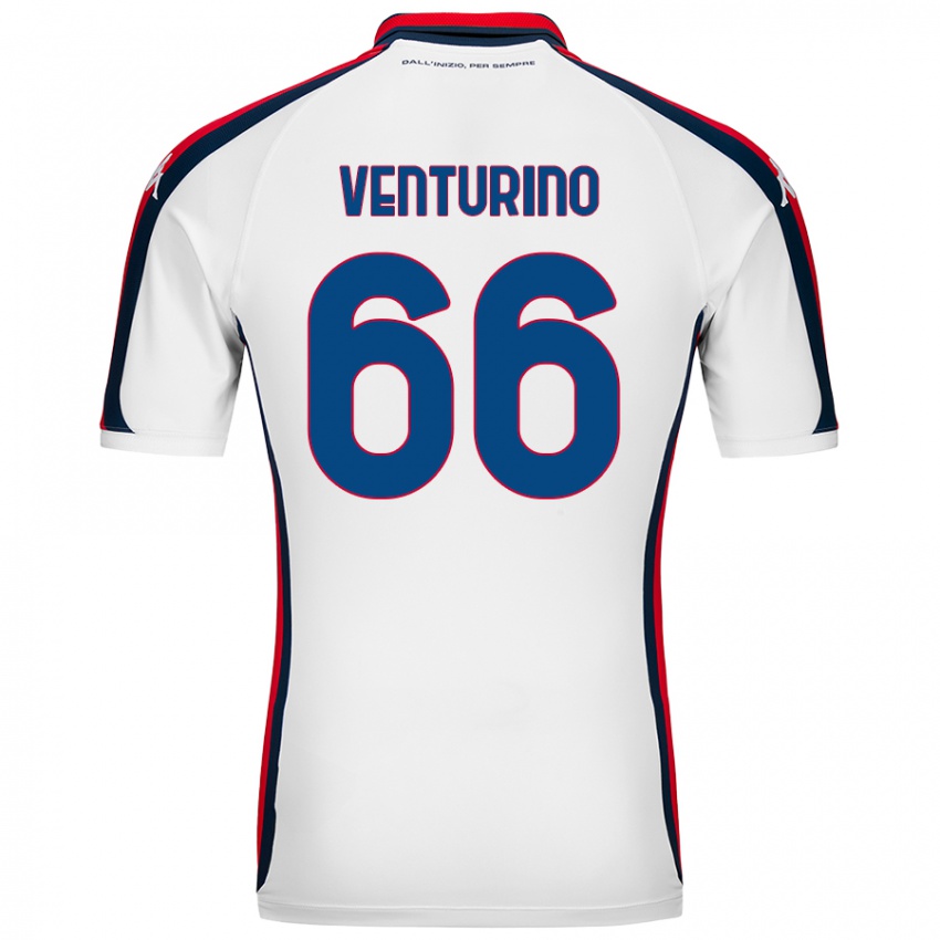 Kinder Lorenzo Venturino #66 Weiß Auswärtstrikot Trikot 2024/25 T-Shirt Schweiz