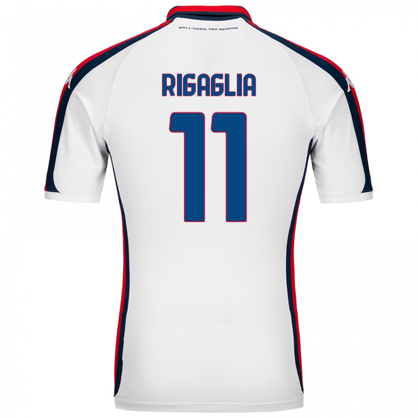 Enfant Maillot Alison Rigaglia #11 Blanc Tenues Extérieur 2024/25 T-Shirt Suisse