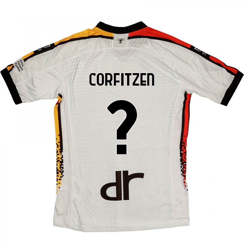 Kinder Jeppe Corfitzen #0 Weiß Schwarz Auswärtstrikot Trikot 2024/25 T-Shirt Schweiz