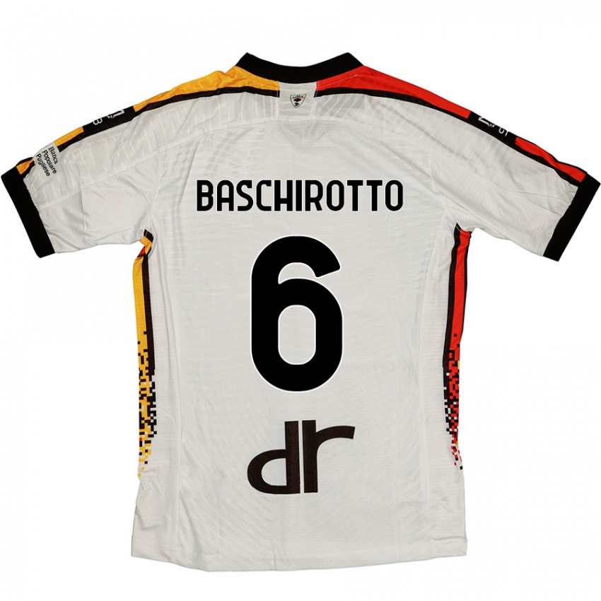 Kinder Federico Baschirotto #6 Weiß Schwarz Auswärtstrikot Trikot 2024/25 T-Shirt Schweiz