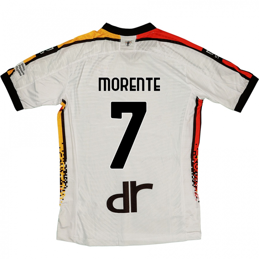 Kinder Tete Morente #7 Weiß Schwarz Auswärtstrikot Trikot 2024/25 T-Shirt Schweiz