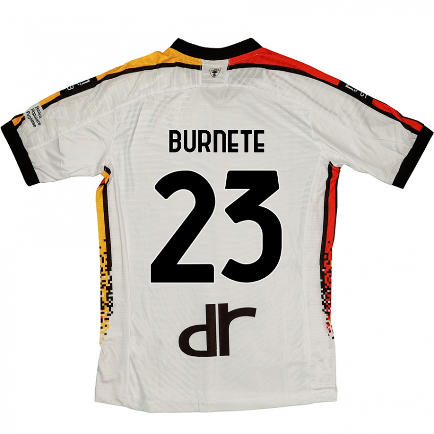 Kinder Rareș Burnete #23 Weiß Schwarz Auswärtstrikot Trikot 2024/25 T-Shirt Schweiz