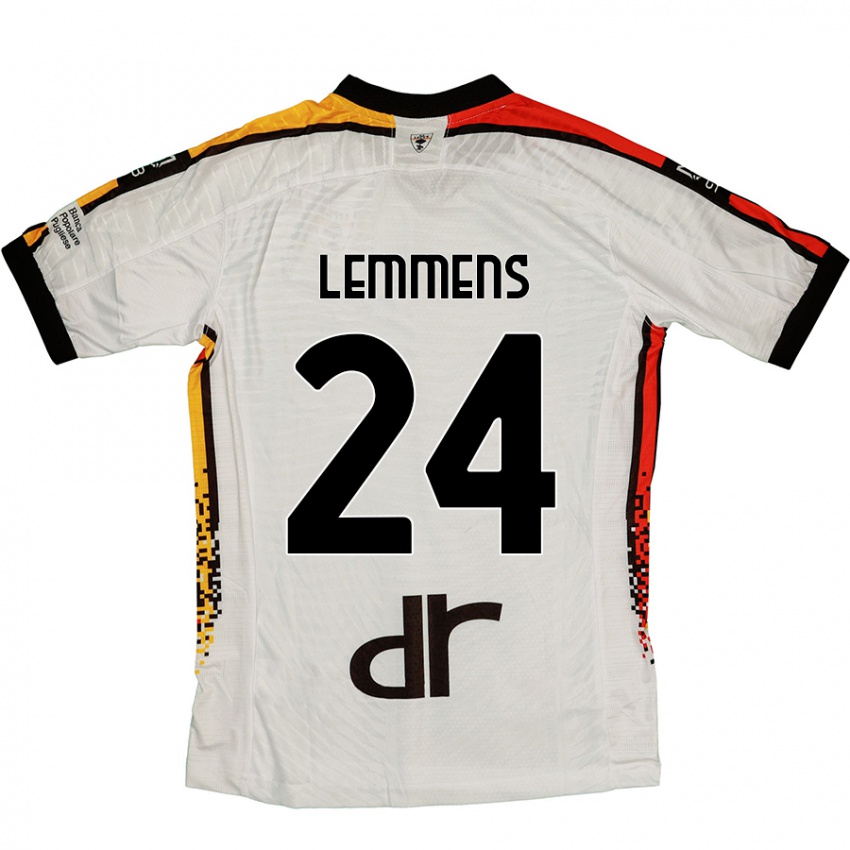 Kinder Mats Lemmens #24 Weiß Schwarz Auswärtstrikot Trikot 2024/25 T-Shirt Schweiz