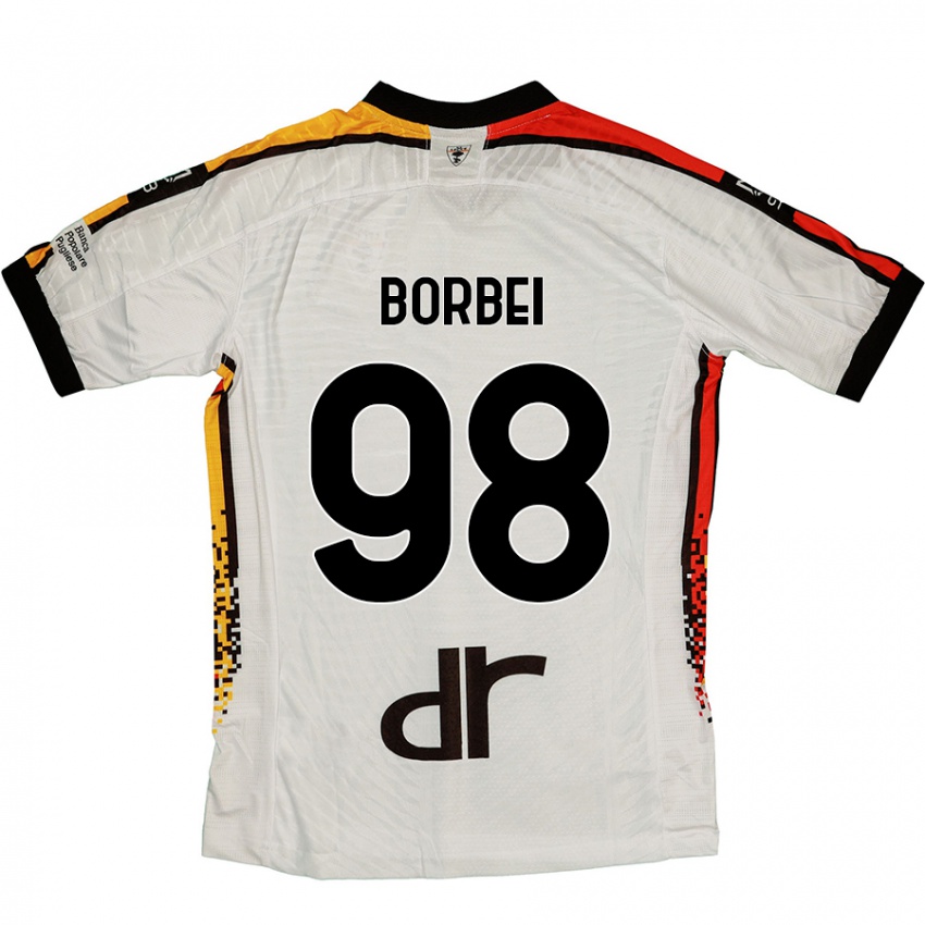 Kinder Alexandru Borbei #98 Weiß Schwarz Auswärtstrikot Trikot 2024/25 T-Shirt Schweiz