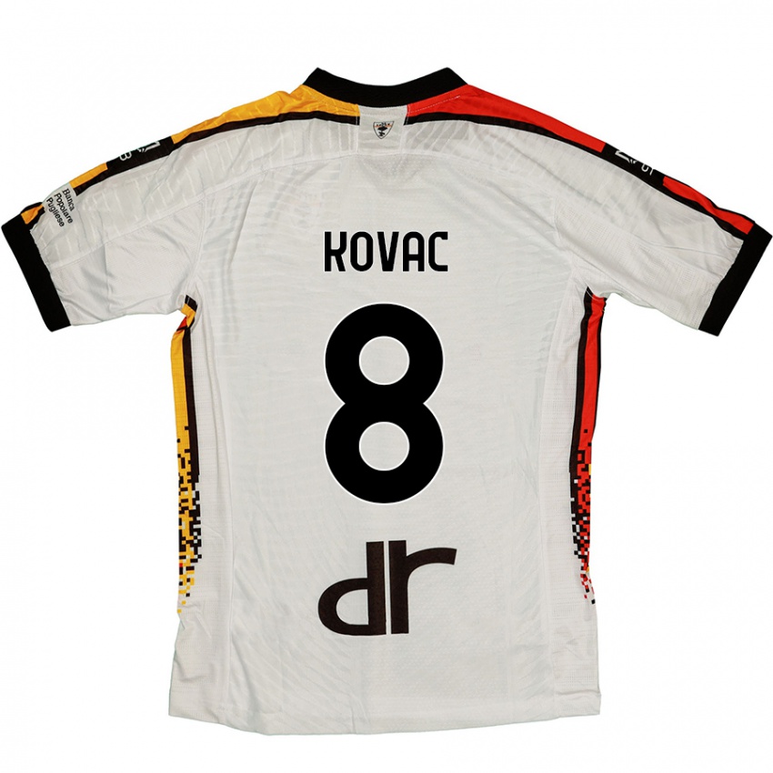 Kinder Niko Kovac #8 Weiß Schwarz Auswärtstrikot Trikot 2024/25 T-Shirt Schweiz