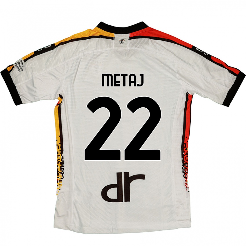 Enfant Maillot Dejvi Metaj #22 Blanc Noir Tenues Extérieur 2024/25 T-Shirt Suisse