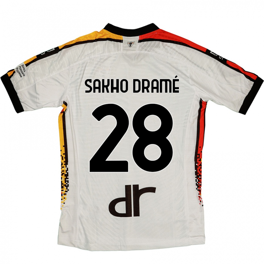 Kinder Samba Sakho Dramé #28 Weiß Schwarz Auswärtstrikot Trikot 2024/25 T-Shirt Schweiz