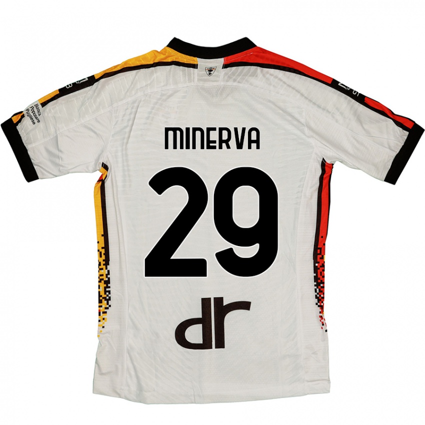 Kinder Francesco Minerva #29 Weiß Schwarz Auswärtstrikot Trikot 2024/25 T-Shirt Schweiz