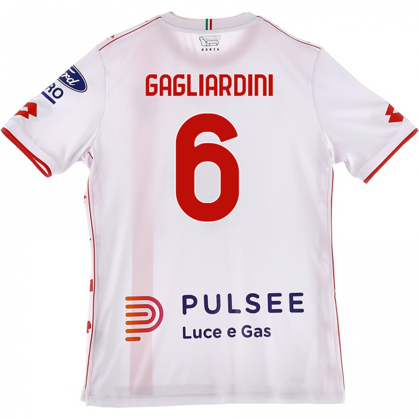 Enfant Maillot Roberto Gagliardini #6 Blanc Rouge Tenues Extérieur 2024/25 T-Shirt Suisse