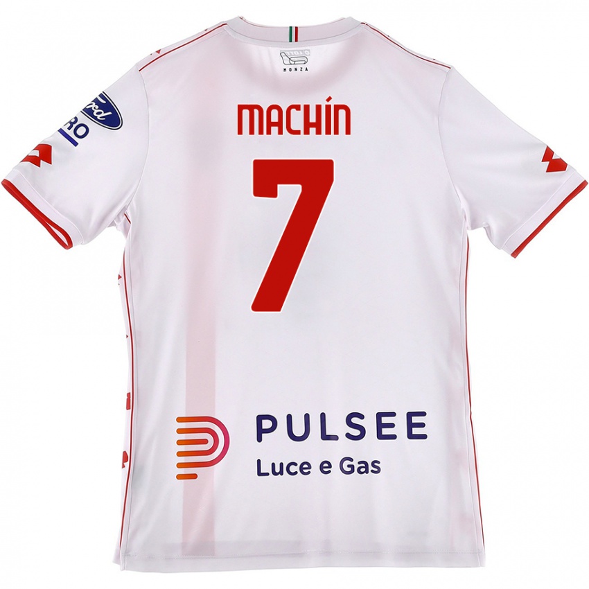 Enfant Maillot José Machín #7 Blanc Rouge Tenues Extérieur 2024/25 T-Shirt Suisse