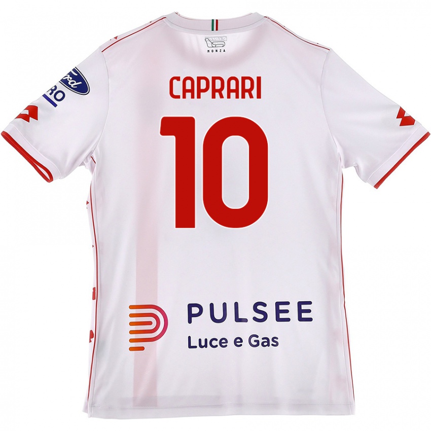 Enfant Maillot Gianluca Caprari #10 Blanc Rouge Tenues Extérieur 2024/25 T-Shirt Suisse