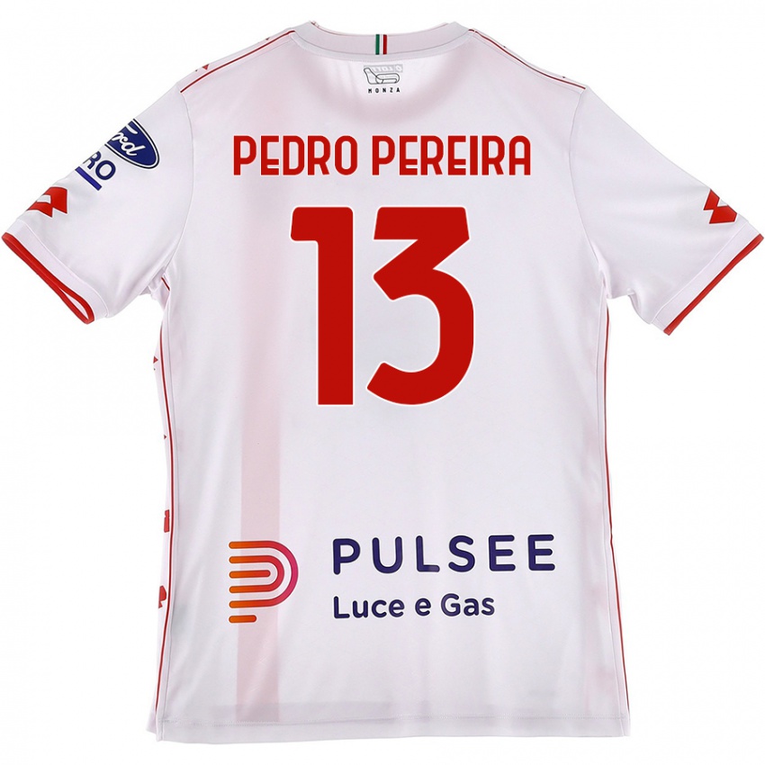 Enfant Maillot Pedro Pereira #13 Blanc Rouge Tenues Extérieur 2024/25 T-Shirt Suisse