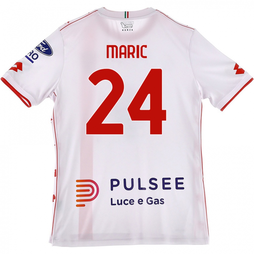 Enfant Maillot Mirko Maric #24 Blanc Rouge Tenues Extérieur 2024/25 T-Shirt Suisse