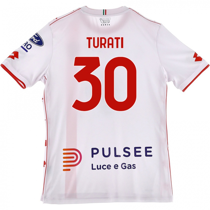 Kinder Stefano Turati #30 Weiß Rot Auswärtstrikot Trikot 2024/25 T-Shirt Schweiz