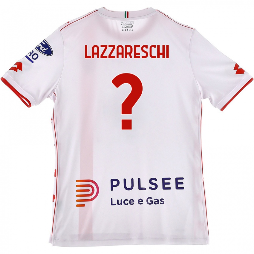 Enfant Maillot Andrea Lazzareschi #0 Blanc Rouge Tenues Extérieur 2024/25 T-Shirt Suisse