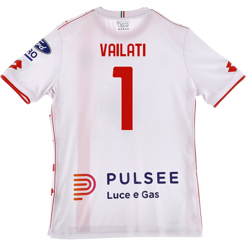 Enfant Maillot Andrea Vailati #1 Blanc Rouge Tenues Extérieur 2024/25 T-Shirt Suisse