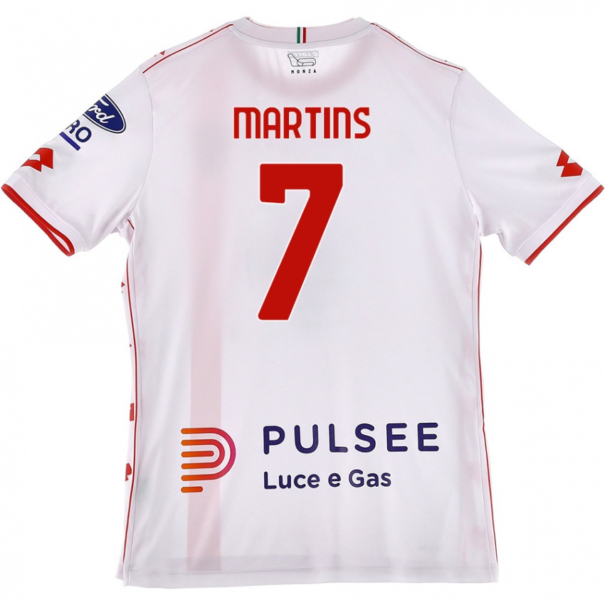 Enfant Maillot Kevin Martins #7 Blanc Rouge Tenues Extérieur 2024/25 T-Shirt Suisse