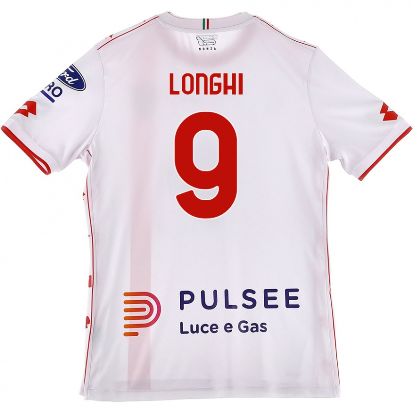 Enfant Maillot Jordan Longhi #9 Blanc Rouge Tenues Extérieur 2024/25 T-Shirt Suisse