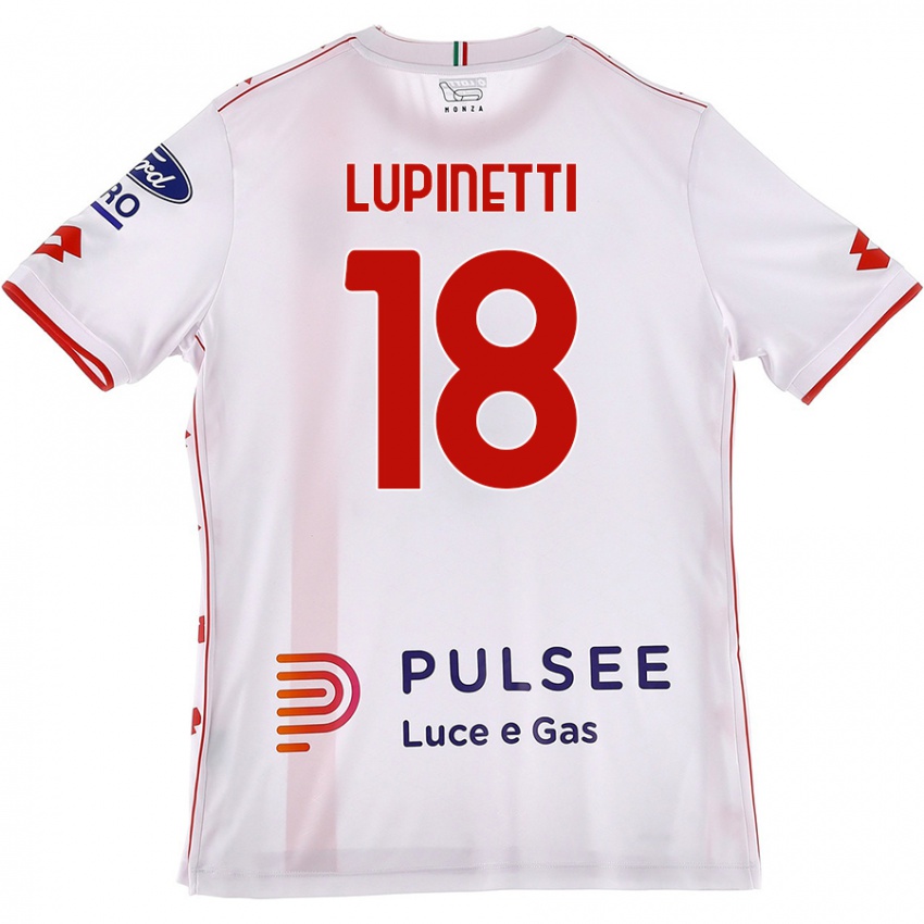 Enfant Maillot Tommaso Lupinetti #18 Blanc Rouge Tenues Extérieur 2024/25 T-Shirt Suisse