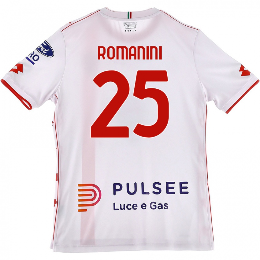 Enfant Maillot Andrea Romanini #25 Blanc Rouge Tenues Extérieur 2024/25 T-Shirt Suisse