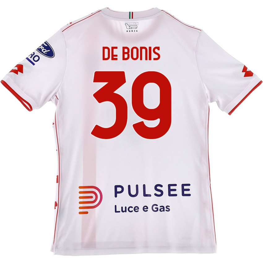 Enfant Maillot Andrea De Bonis #39 Blanc Rouge Tenues Extérieur 2024/25 T-Shirt Suisse