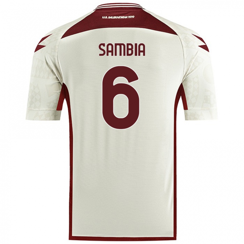 Kinder Junior Sambia #6 Cremefarben Auswärtstrikot Trikot 2024/25 T-Shirt Schweiz