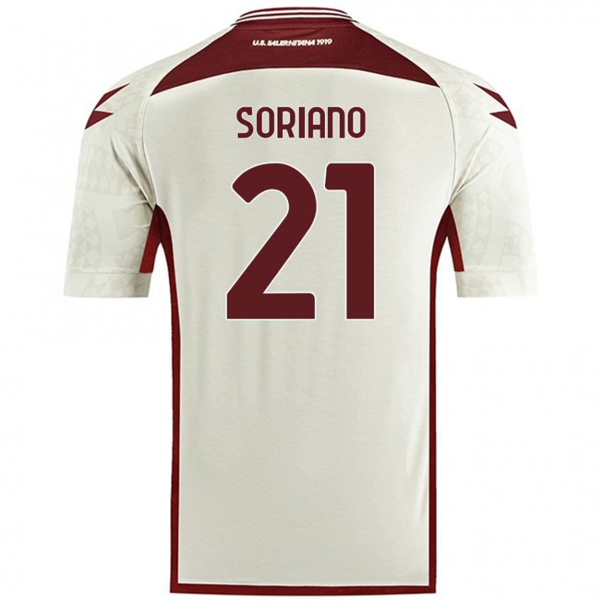 Kinder Roberto Soriano #21 Cremefarben Auswärtstrikot Trikot 2024/25 T-Shirt Schweiz