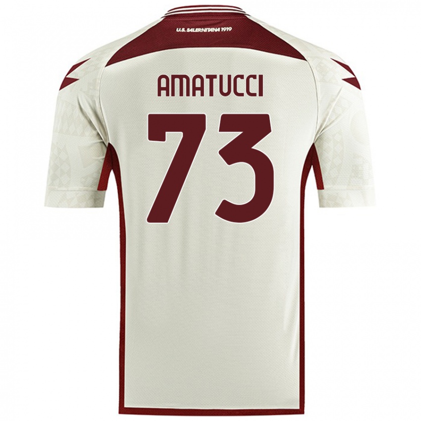 Kinder Lorenzo Amatucci #73 Cremefarben Auswärtstrikot Trikot 2024/25 T-Shirt Schweiz