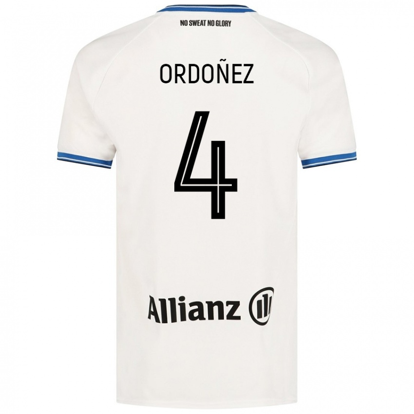 Enfant Maillot Joel Ordóñez #4 Blanc Tenues Extérieur 2024/25 T-Shirt Suisse