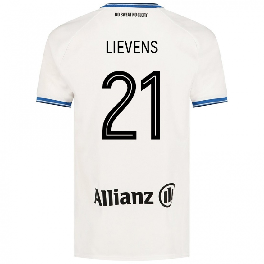 Enfant Maillot Caitlin Lievens #21 Blanc Tenues Extérieur 2024/25 T-Shirt Suisse