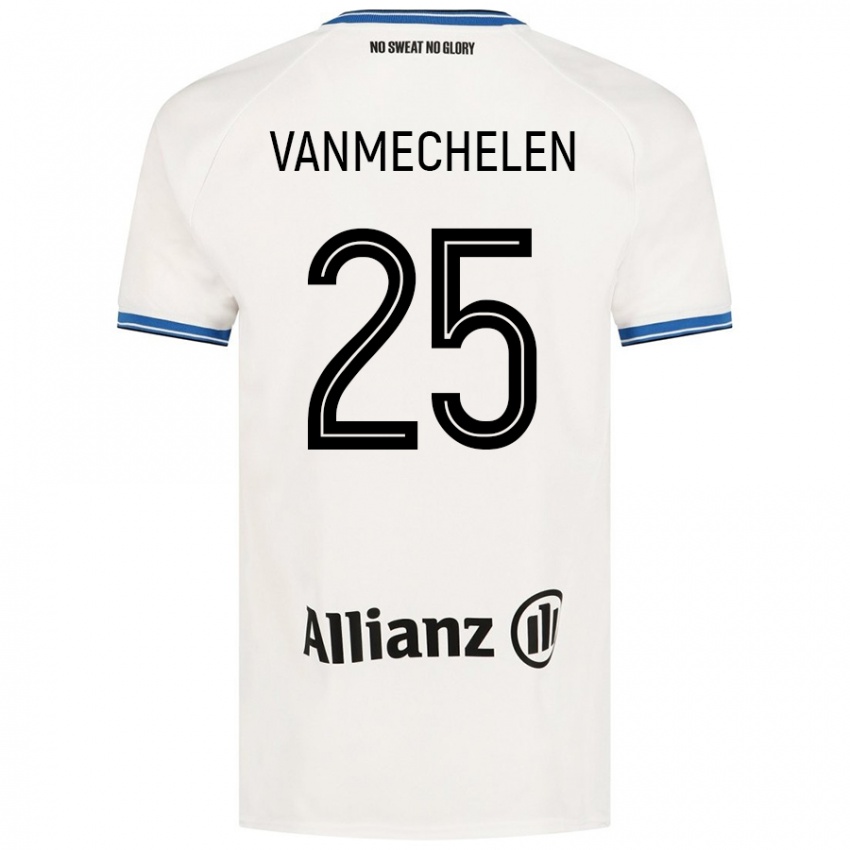 Enfant Maillot Davinia Vanmechelen #25 Blanc Tenues Extérieur 2024/25 T-Shirt Suisse