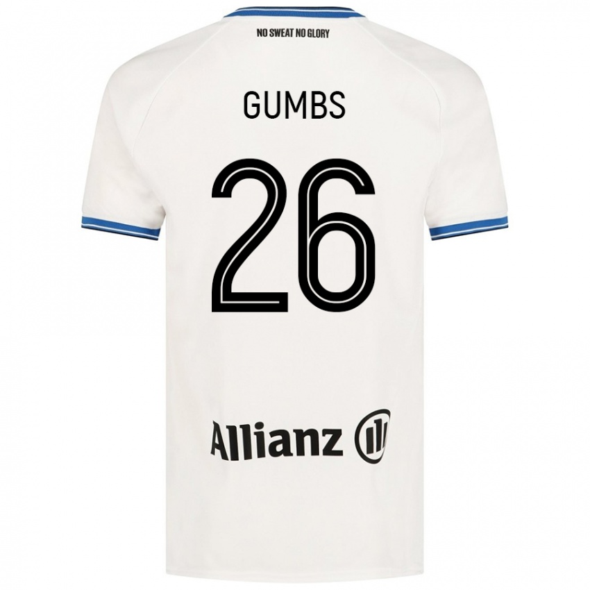 Enfant Maillot Aisse Gumbs #26 Blanc Tenues Extérieur 2024/25 T-Shirt Suisse