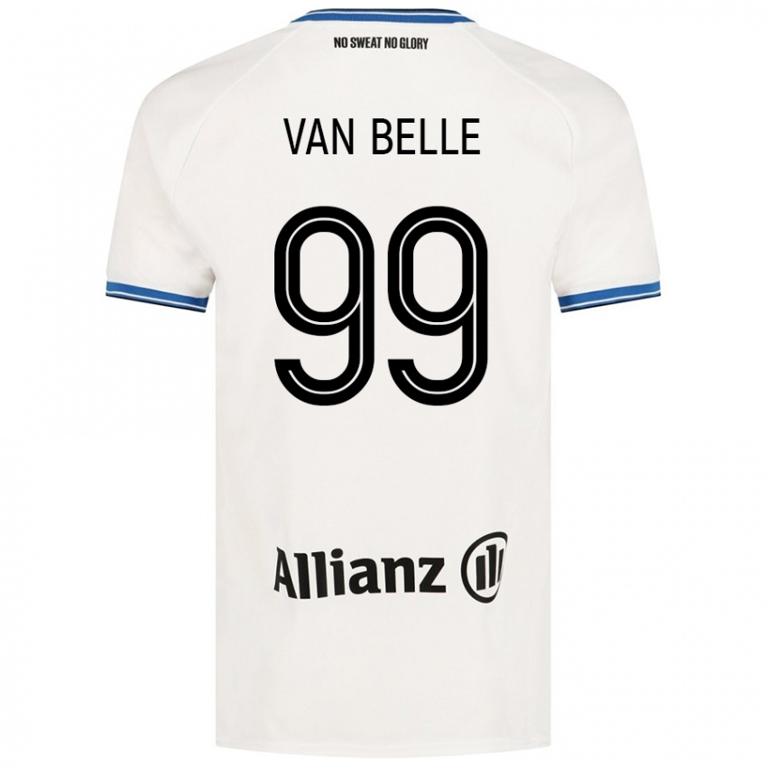 Enfant Maillot Lyndsey Van Belle #99 Blanc Tenues Extérieur 2024/25 T-Shirt Suisse