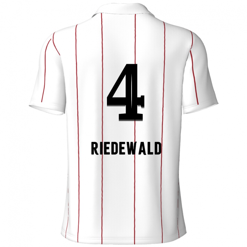 Kinder Jairo Riedewald #4 Weiß Schwarz Auswärtstrikot Trikot 2024/25 T-Shirt Schweiz