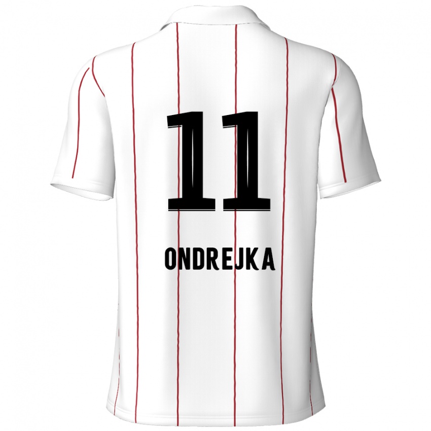 Kinder Jacob Ondrejka #11 Weiß Schwarz Auswärtstrikot Trikot 2024/25 T-Shirt Schweiz