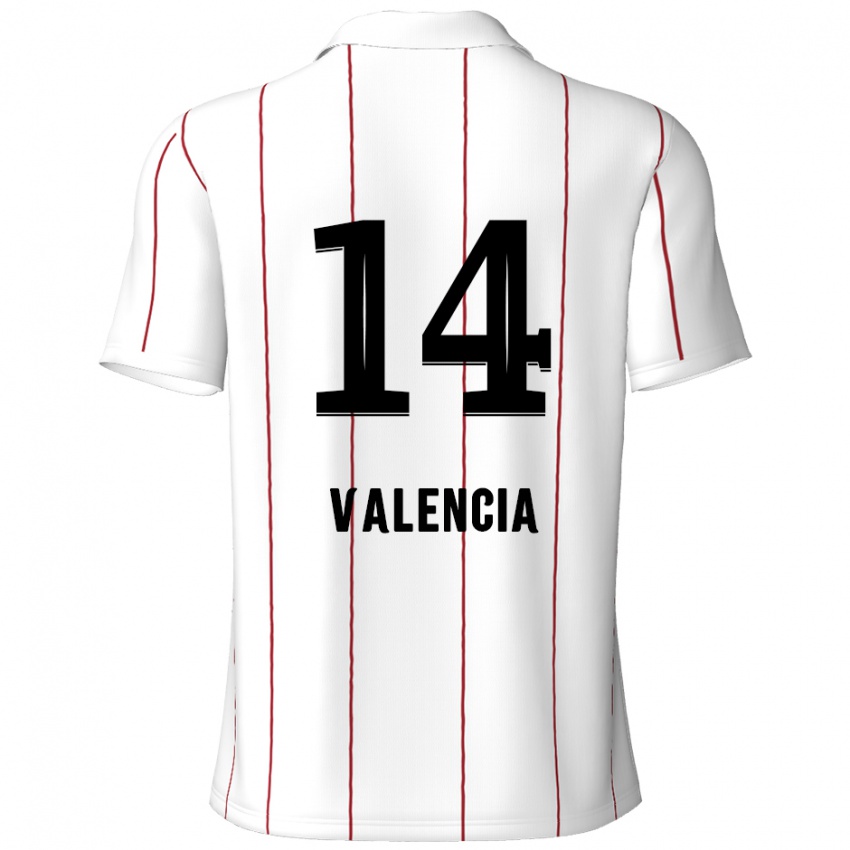 Kinder Anthony Valencia #14 Weiß Schwarz Auswärtstrikot Trikot 2024/25 T-Shirt Schweiz