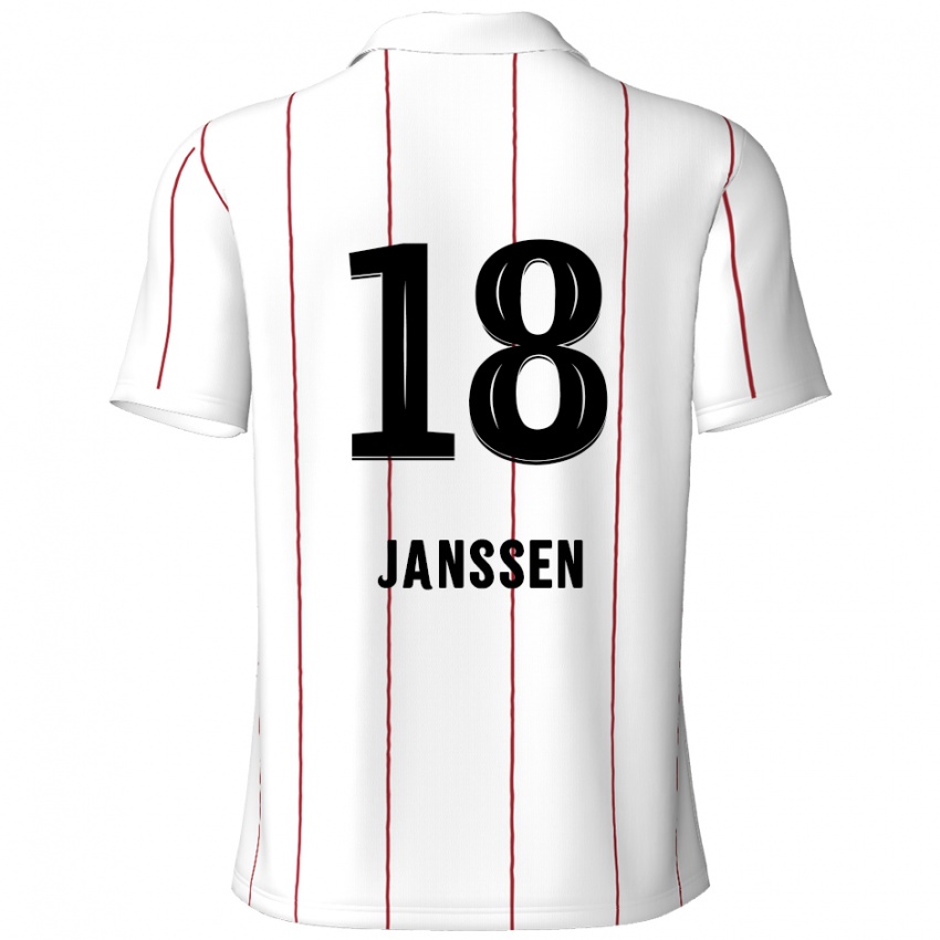 Kinder Vincent Janssen #18 Weiß Schwarz Auswärtstrikot Trikot 2024/25 T-Shirt Schweiz