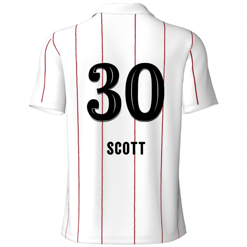 Kinder Christopher Scott #30 Weiß Schwarz Auswärtstrikot Trikot 2024/25 T-Shirt Schweiz