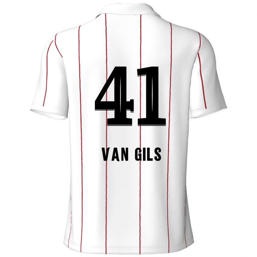 Kinder Mathis Van Gils #41 Weiß Schwarz Auswärtstrikot Trikot 2024/25 T-Shirt Schweiz