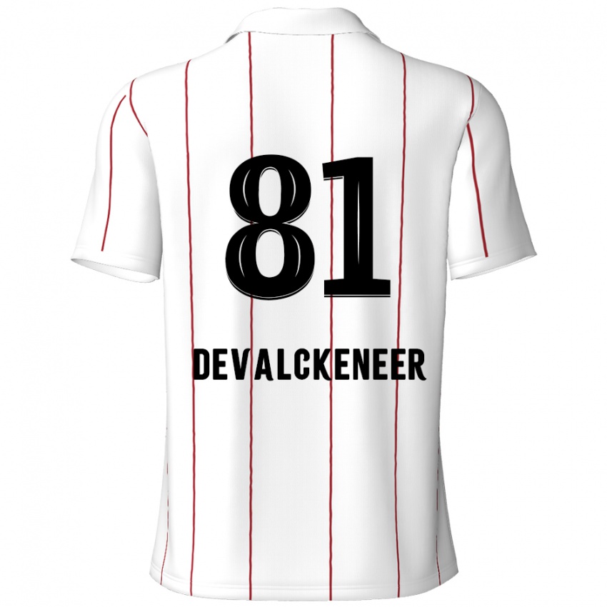 Kinder Niels Devalckeneer #81 Weiß Schwarz Auswärtstrikot Trikot 2024/25 T-Shirt Schweiz