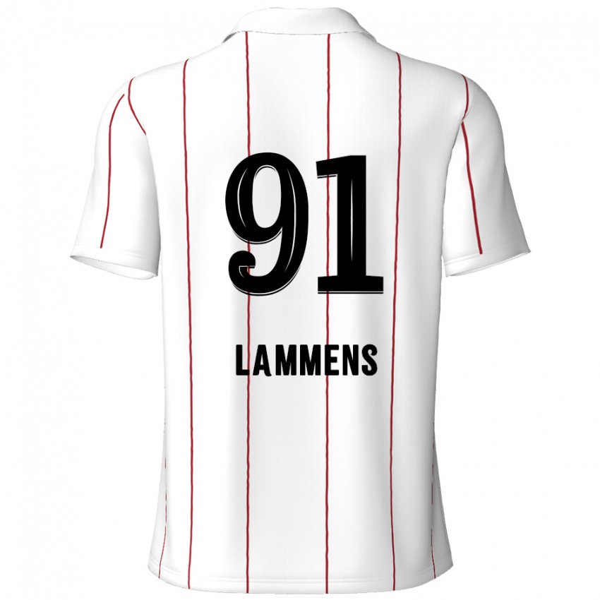 Kinder Senne Lammens #91 Weiß Schwarz Auswärtstrikot Trikot 2024/25 T-Shirt Schweiz