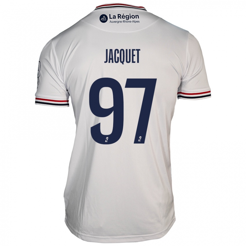 Kinder Jérémy Jacquet #97 Weiß Auswärtstrikot Trikot 2024/25 T-Shirt Schweiz