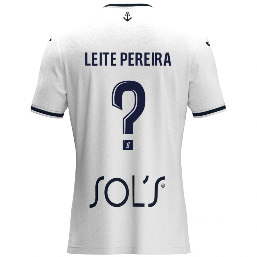 Kinder Matéo Leite Pereira #0 Weiß Dunkelblau Auswärtstrikot Trikot 2024/25 T-Shirt Schweiz