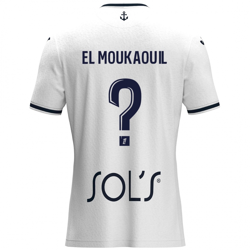 Kinder Mohamed El Moukaouil #0 Weiß Dunkelblau Auswärtstrikot Trikot 2024/25 T-Shirt Schweiz