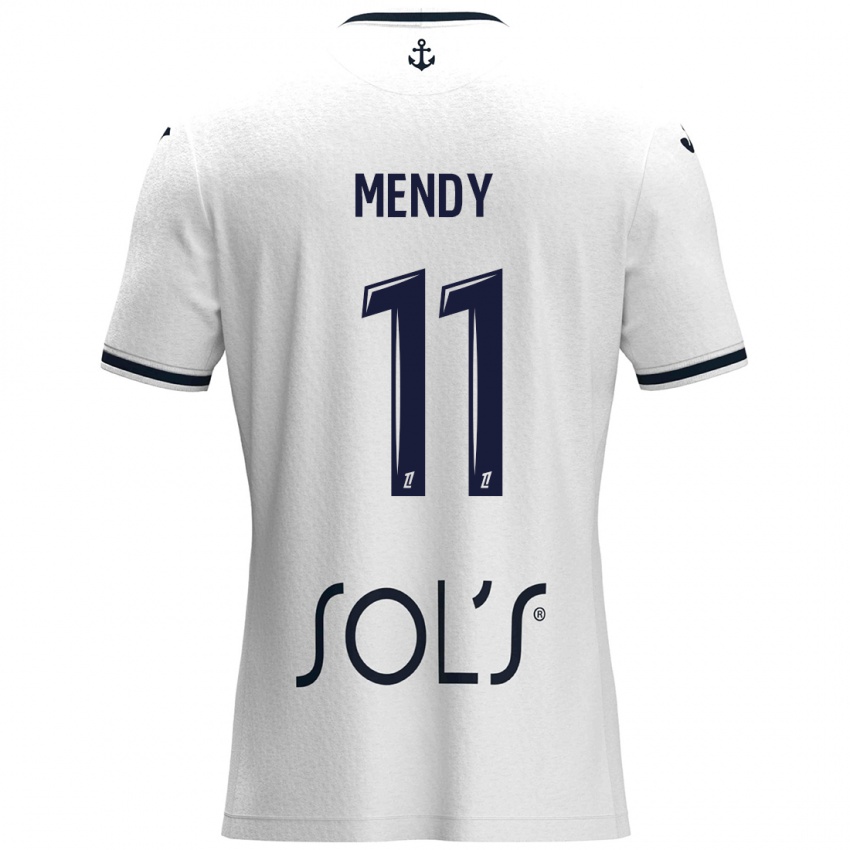 Kinder Mélinda Mendy #11 Weiß Dunkelblau Auswärtstrikot Trikot 2024/25 T-Shirt Schweiz