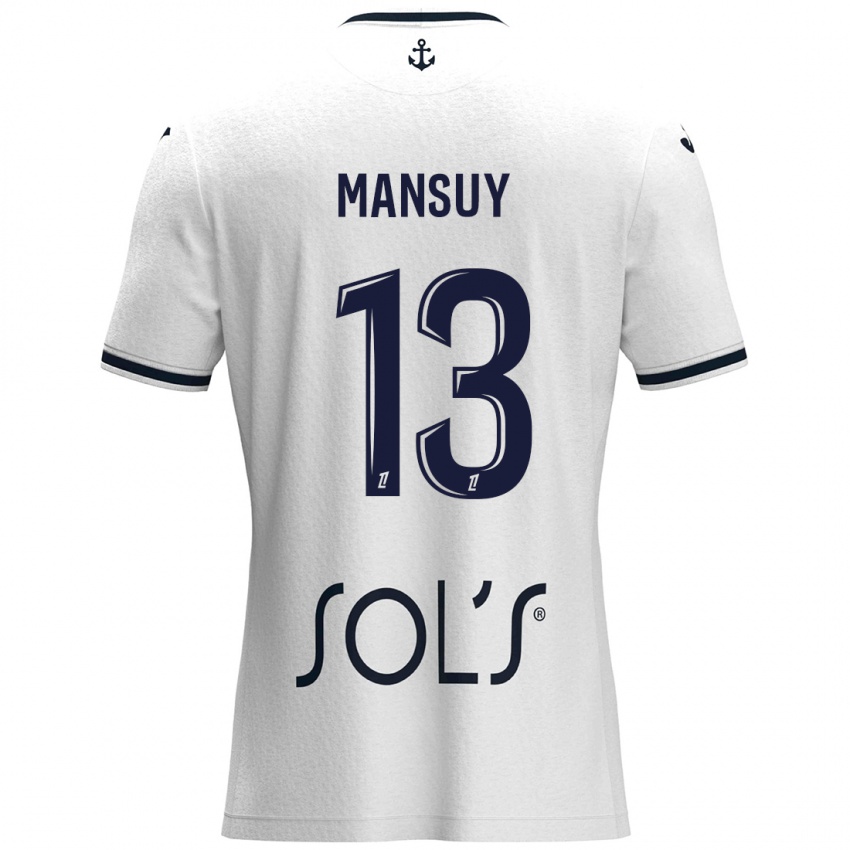 Kinder Héloïse Mansuy #13 Weiß Dunkelblau Auswärtstrikot Trikot 2024/25 T-Shirt Schweiz