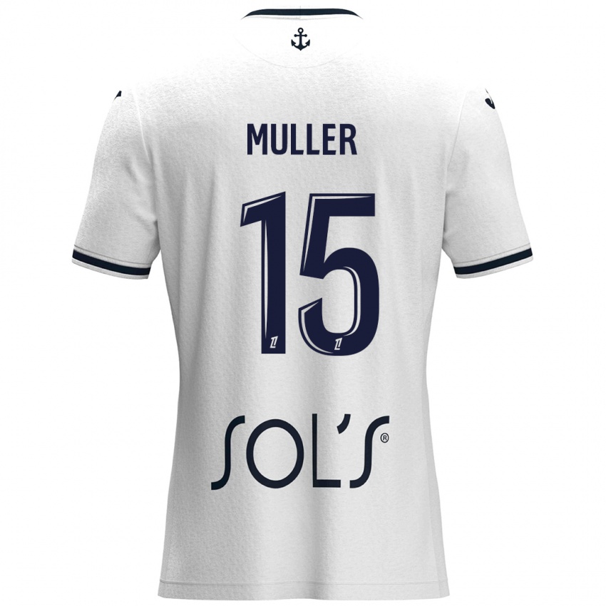 Kinder Laura Muller #15 Weiß Dunkelblau Auswärtstrikot Trikot 2024/25 T-Shirt Schweiz